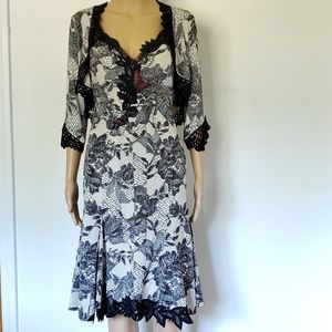 Karen Millen England Silk Slip Dress & Shrug Mint